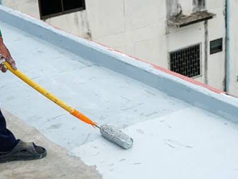 Terrace waterproofing coat applied by roller
